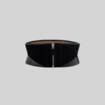black leather belt corset