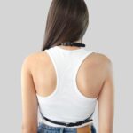Black Leather Body Harness Back Pose