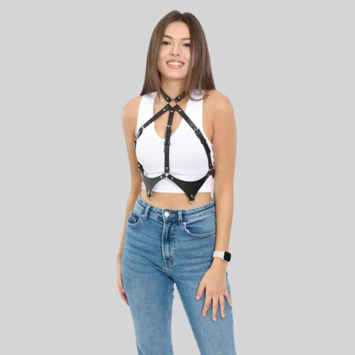 Black Leather Body Harness