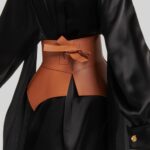 Brown Leather Corset Belt Back Siide Pose