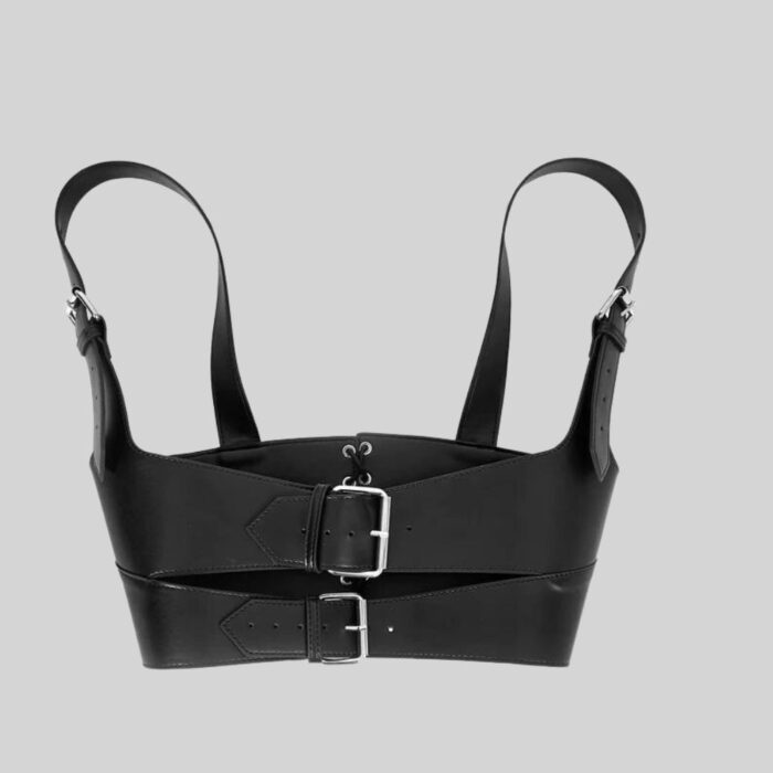 Chic's Black Leather Harness Back Side