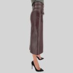 Discover the Allure of Midi Skirts in Luxurious Leather Right Side Pose