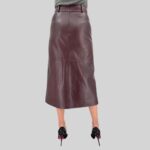 Discover the Allure of Midi Skirts in Luxurious Leather Back Pose
