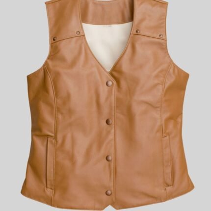 Embrace Style with the Cassidy Leather Vest Front Pose