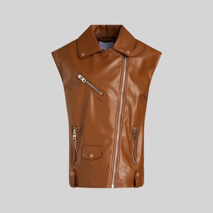 Fashionable Leather Vest Front Full Image