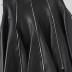 leather pleated skirt for Effortless Style Front close