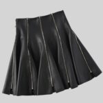 High Street Genuine Leather Skirts for Effortless Style Front Image