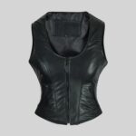 Plain Side Black Leather Vest For Every Occasion