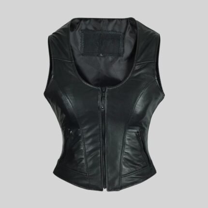 Plain Side Black Leather Vest For Every Occasion