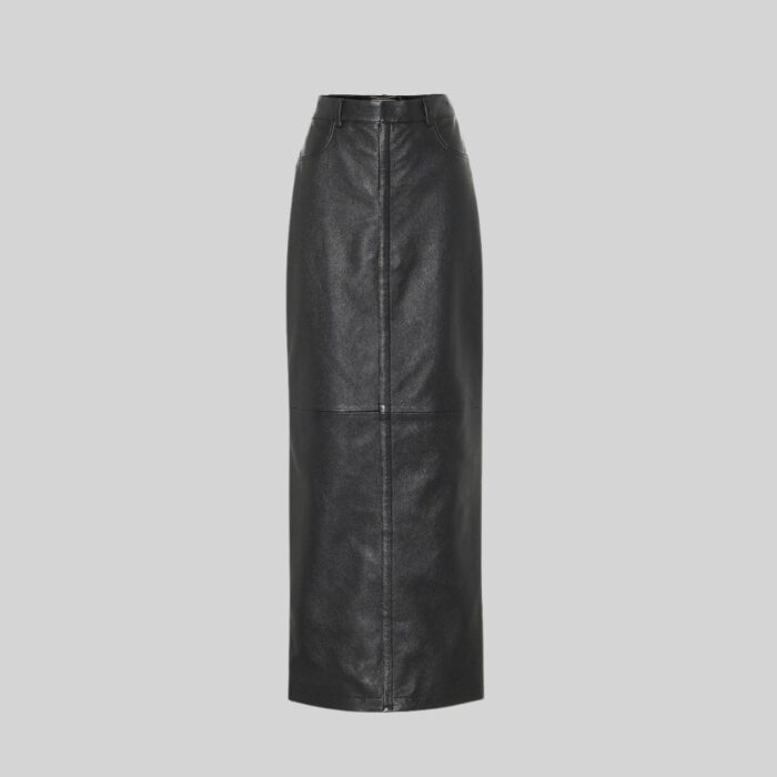Rock Your Look with a Leather Maxi Skirt Full Image