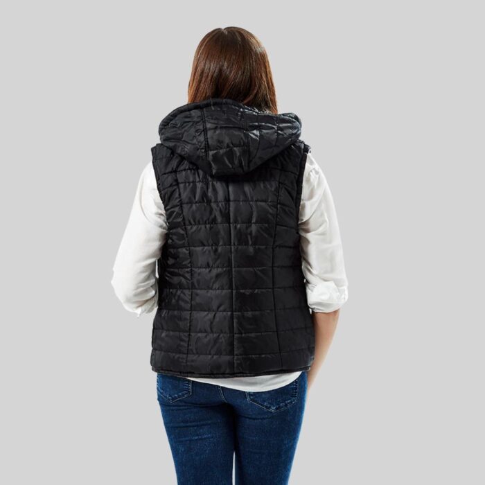 Stand Out in Double Face Puffer Vest for Women Back Pose