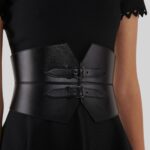 Transform Your Look with a Leather Corset Belt Back Pose