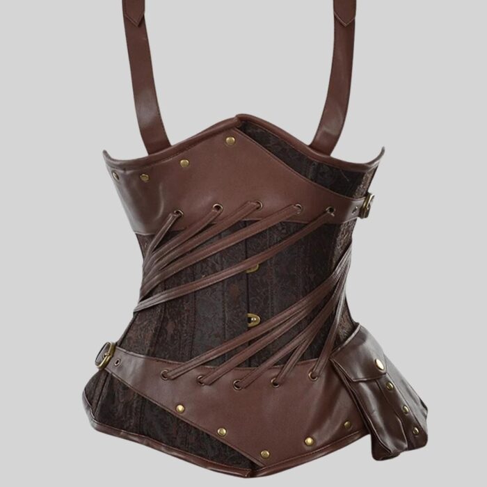 Underbust Corset in Brown Leather