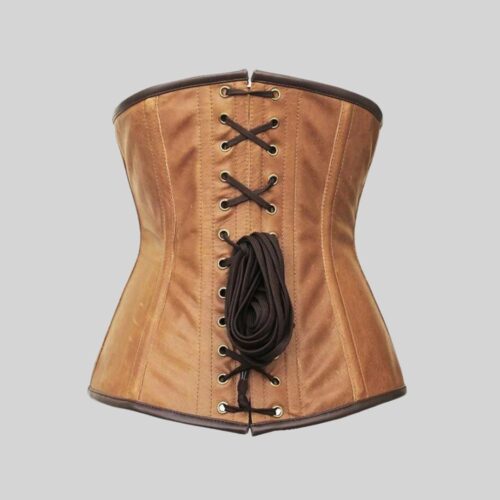 Underbust Leather Chic Corset Back Side Pose