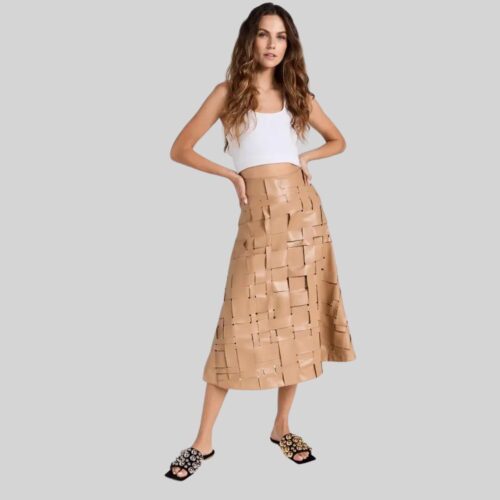 Weaved Leather Skirt for Chic Comfort
