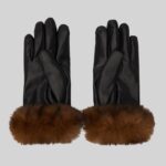 Women's black leather gloves