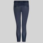 Chic Elegance Women's Navy Blue Leather Pants back view