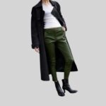 Streamlined skinny fit women leather pants