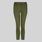 Streamlined skinny fit women leather pants front view