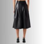 "Back view of leather biker skirt"