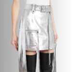 Belted leather skirt - Close-up