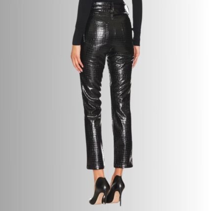 Black Leather Pants Women - Back View