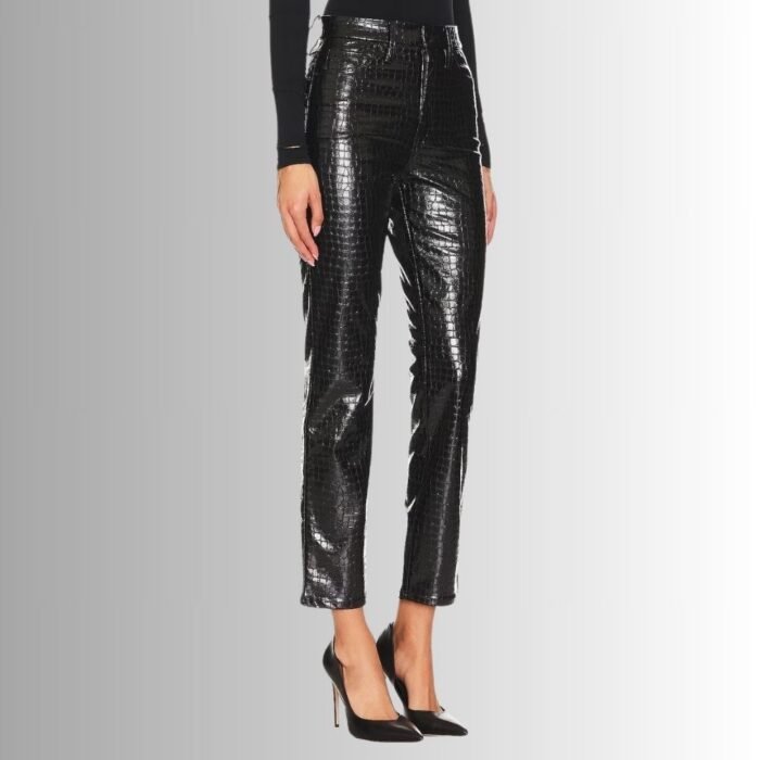 Black Leather Pants Women - Side View