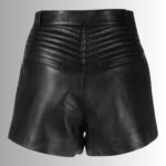 Black Leather Shorts Women - Back View