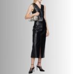 Black Leather Vest for Women - Full View