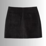 Black Suede Mini Skirt - Back View