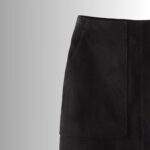 Black Suede Mini Skirt - Close-up