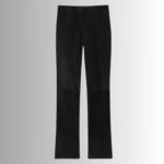 Black Suede Pants Women - Full Length