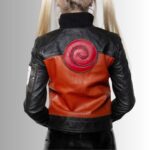 Black and red leather jacket-back view 2