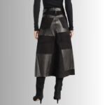 Black leather and suede skirt side view