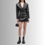 Black leather jacket for women-full front view