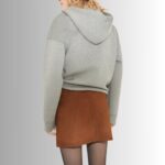 Brown suede skirt - back view