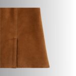 Brown suede skirt - close-up view