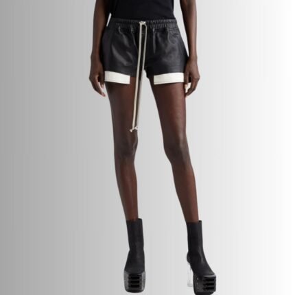 Leather Biker Shorts - Front View