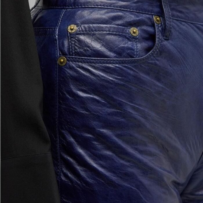 Leather Cargo Pants Women - Close-up