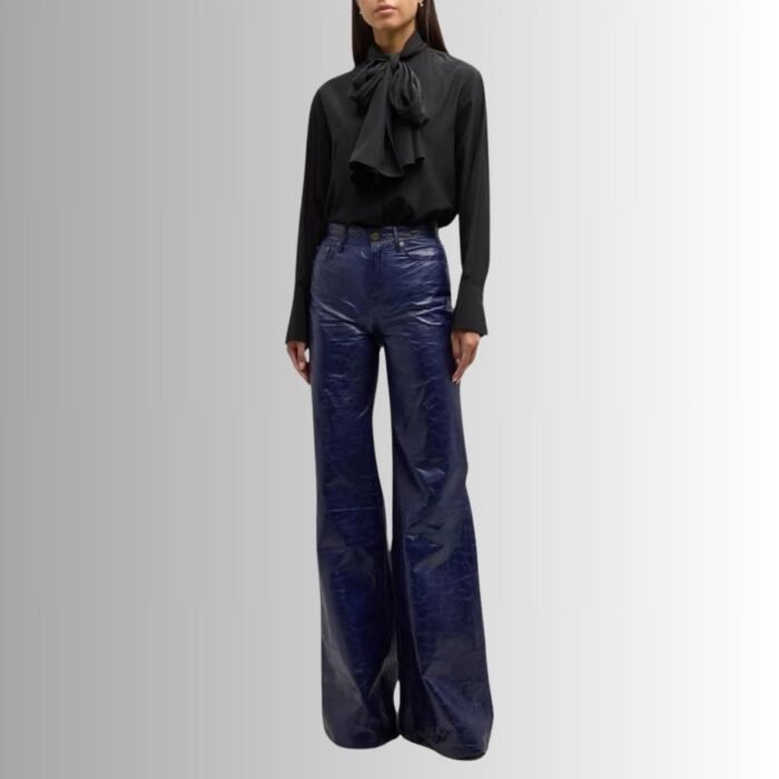 Leather Cargo Pants Women - Full View