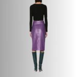 Leather Purple Skirt - Back View