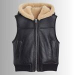 Leather and Fur Vest - Front View