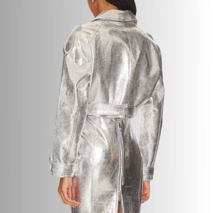 Metallic Leather Jacket - Back View