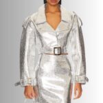 Metallic Leather Jacket - Front View