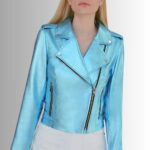 Metallic leather jacket-front view 2