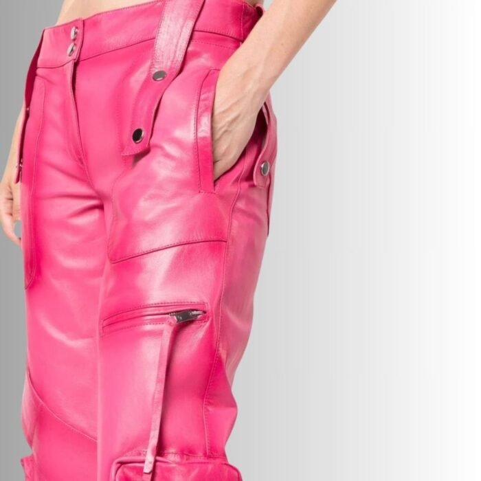 Pink Leather Pants - Close-up