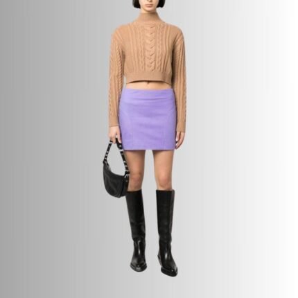 Purple Leather Mini Skirt - Full Picture