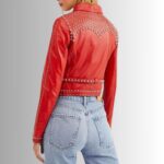 Studded leather jacket womens-back view