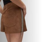 Suede Shorts for Women - Close-Up View
