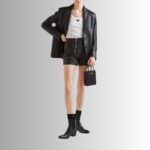 Women's Black Leather Shorts - Full Picture